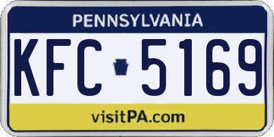 PA license plate KFC5169