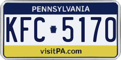 PA license plate KFC5170