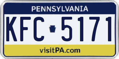 PA license plate KFC5171