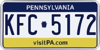 PA license plate KFC5172
