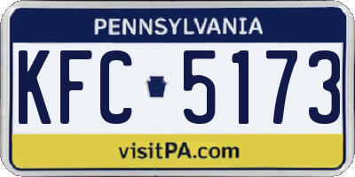 PA license plate KFC5173