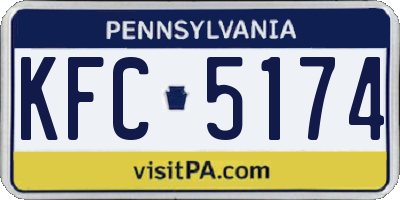 PA license plate KFC5174