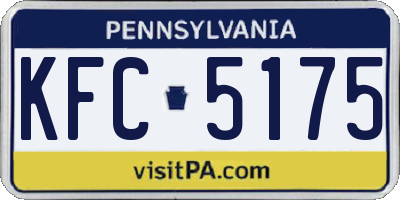 PA license plate KFC5175