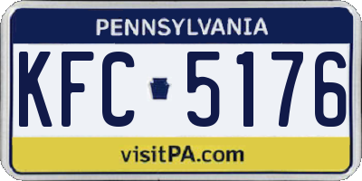 PA license plate KFC5176
