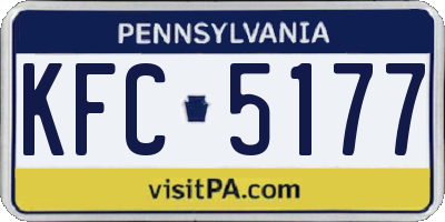 PA license plate KFC5177