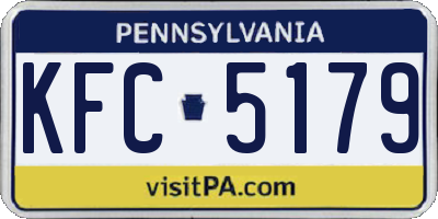 PA license plate KFC5179