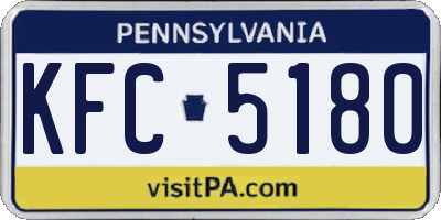 PA license plate KFC5180