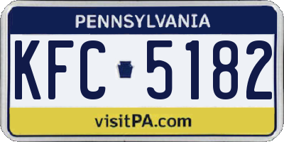 PA license plate KFC5182
