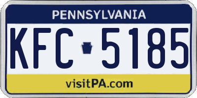 PA license plate KFC5185