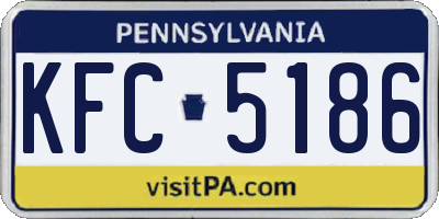 PA license plate KFC5186