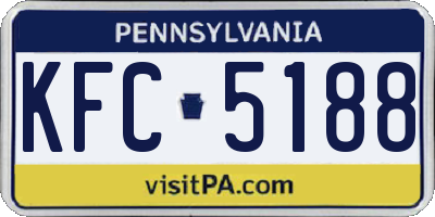 PA license plate KFC5188