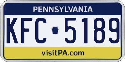 PA license plate KFC5189
