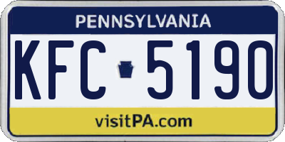 PA license plate KFC5190