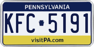 PA license plate KFC5191