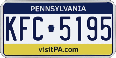 PA license plate KFC5195