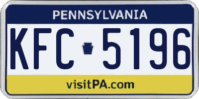 PA license plate KFC5196