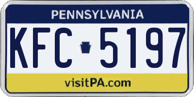 PA license plate KFC5197