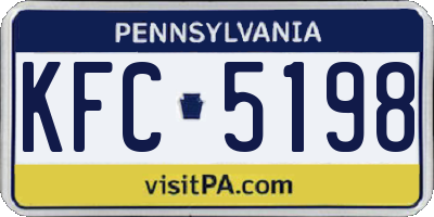 PA license plate KFC5198