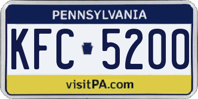 PA license plate KFC5200