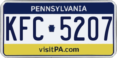 PA license plate KFC5207