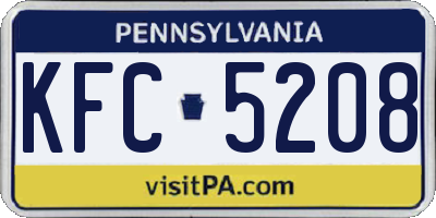 PA license plate KFC5208