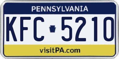 PA license plate KFC5210