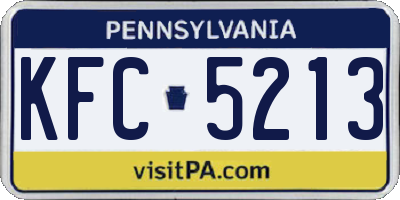 PA license plate KFC5213
