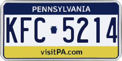 PA license plate KFC5214