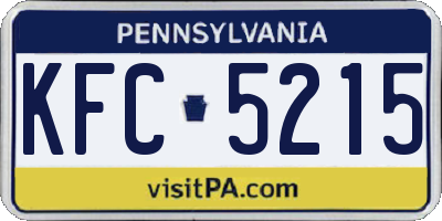 PA license plate KFC5215