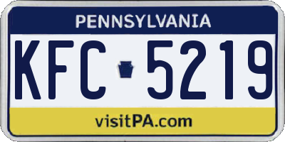 PA license plate KFC5219