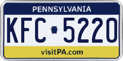 PA license plate KFC5220