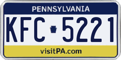 PA license plate KFC5221