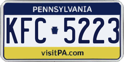 PA license plate KFC5223