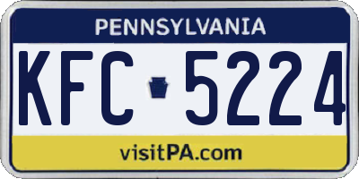 PA license plate KFC5224