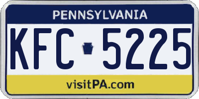 PA license plate KFC5225