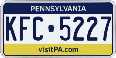 PA license plate KFC5227