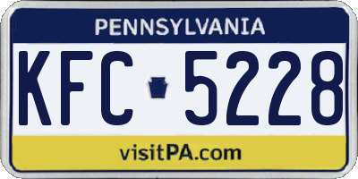 PA license plate KFC5228