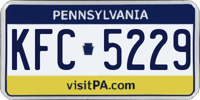 PA license plate KFC5229