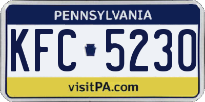 PA license plate KFC5230