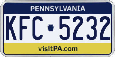 PA license plate KFC5232