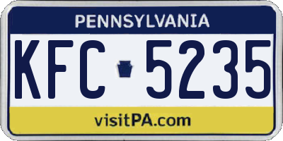 PA license plate KFC5235
