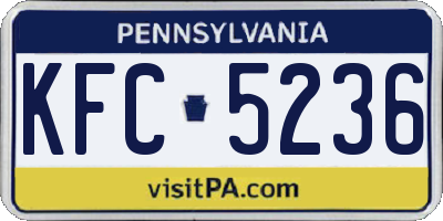 PA license plate KFC5236