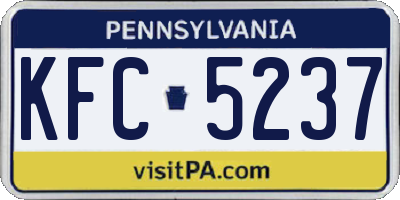 PA license plate KFC5237