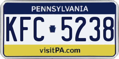 PA license plate KFC5238