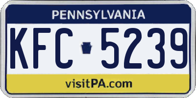 PA license plate KFC5239