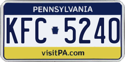 PA license plate KFC5240