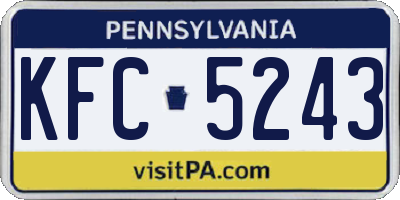 PA license plate KFC5243