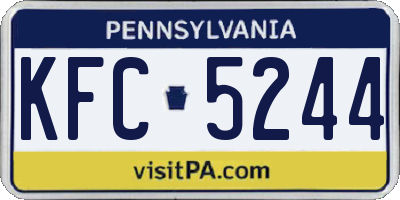 PA license plate KFC5244