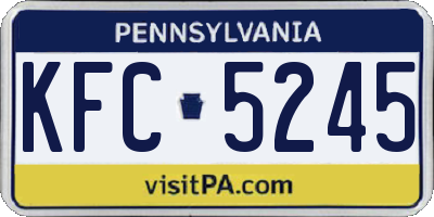 PA license plate KFC5245