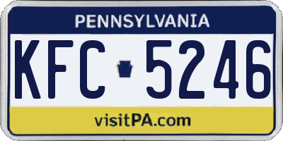 PA license plate KFC5246